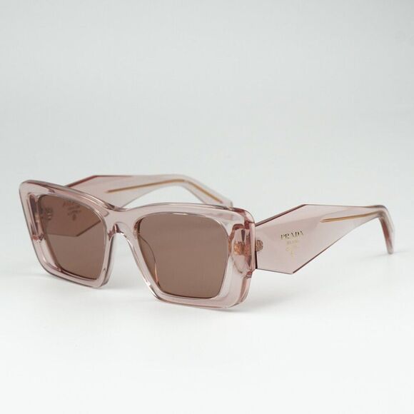 NEW Prada PR08YS 19Q10D Transparent Peach Light Brown Cat Eye Unisex Sunglasses - Picture 10 of 14